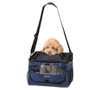 Navaris Pet Carrier for Bikes - Bike Basket Dog Carrier - Ideal Carriers for Small to Medium Dogs Up to 10kg (22lbs) - Drawstring Bag with Secure Locks and Strap - Blue