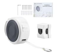 Navaris Retractable Washing Line with Wall Mounting - Space-saving Clothesline - Easy to Install and Windproof - For Indoor and Outdoor Use - 4.2 m (13.7ft) - White