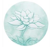 Navaris Round Yoga Mat - Compact 60x60cm Meditation Mat with Unique Pattern - For Yoga Skipping Pilates & Headstands - Includes Zipper Pouch - Small Jump Rope Mats Outdoor - Lotus