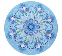 Navaris Round Yoga Mat - Compact 60x60cm Meditation Mat with Unique Pattern - For Yoga Skipping Pilates & Headstands - Include Zipper Pouch - Small Jump Rope Mats Outdoor - Mandala