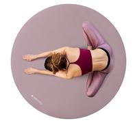 Navaris Round Yoga Mat - Large Non-Slip Thick Wide Exercise Mat - Rubber Yoga Pilates Meditation & Stretching Workout Skipping Mat - Easy-Wipe Surface - Mauve Shadow 120cm (47.2")