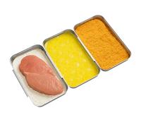 Navaris Stainless Steel Breading Trays, Set of 3 - Interlocking & Stackable Tray Design - 27x15cm Baking and Cooking Sheets - Oven and Dishwasher Ready for Versatile Kitchen Use