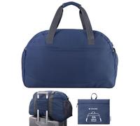 Navaris Travel Bag - Weekend Foldable Holdall - Airline Cabin & Underseat Luggage - Durable & Lightweight - Large Duffle Bags with Pockets & Adjustable Strap - 55L Capacity, Navy