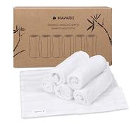 Navaris Wash Clothes (Pack of 6) - 100% Viscose Derived from Bamboo - 25 x 25 cm - Soft Flannel Towel Set for Washing Face, Makeup Removal, Body, Babies