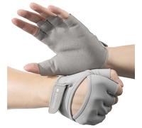 Navaris Women's Gym Gloves - Breathable, Sweat-Wicking Weight Lifting Gloves - Gym Accessories for Weightlifting Training, Workouts, Rowing, Fitness & Calisthenics - Grey, Size M