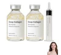 NaVaro Peptide Deep Collagen Lifting Ampoule - Advanced Silk Peptide Serum for Face Tightening, Wrinkle Reduction, Glass Skin(2pc)