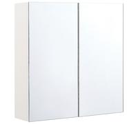 Beliani Bathroom Wall Mounted Mirror Cabinet NAVARRA 60 cm 60 cm White, White