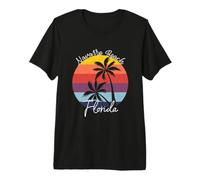 Navarre Beach Florida Vintage 80's Beach Sunset Surfer Premium T-Shirt