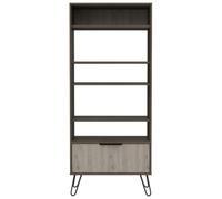 Navarro Grey Oak Effect Bookcase with Hairpin Legs