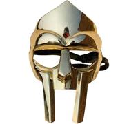 NAVCRAFTS MF DOOM Style Gladiator Helmet Mask | Hand Forged 18G Steel & Brass Medieval Viking Face Armor | Mad-Villain Inspired Cosplay Prop for Halloween, Costume Parties & Collectors Gift
