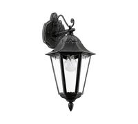Navedo Clear Metal And Glass IP44 Outdoor Wall Light EGLO Black One Size