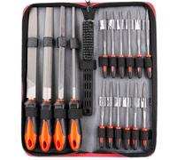 Navegando 17Pcs Metal File Set - 4× T12 Steel Files & 12× Bearing Steel Needle Files | Non-Slip Grip | Oxford Case | for Metal, Wood, Automotive DIY