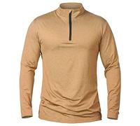NAVEKULL Men's Long Sleeve Sports Tops 1/4 Quarter Zip Shirts Lightweight Running Shirt Quick Dry Workout Gym Sweatshirts Tops Outdoor Shirts Orange