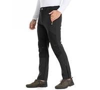 NAVEKULL Men's Winter Fleece Lined Trouaers Warm Waterproof Trousers Mountain Walking Hiking Trousers Softshell Snow Ski Pants Black