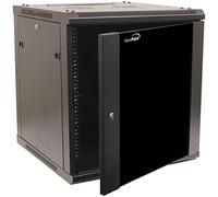 NavePoint 12U Server Cabinet Wall Mount Rack Enclosure Includes 2 Fans, Locking Glass Door, Removable Side Panels - 12U Network Cabinet 23.6” Deep, 19 Inch Server Rack for IT and A/V Equipment