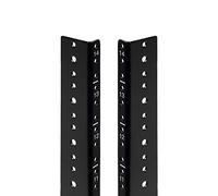 NavePoint 14U Vertical Rack Rail Pair DIY Kit with Hardware, Black