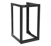 NavePoint 18U Server Rack with Swing Gate - Wall Mount Rack for 19 Inch IT & AV Equipment - Open Frame, Black