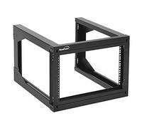 NavePoint 6U Wall Mount Open Frame Network Rack, Swing Out Hinged Gate,24 Inch Depth, Holds Network Servers and AV Equipment, Easy Rear Access to Equipment, Gate Opens 180 Degrees from Either Side