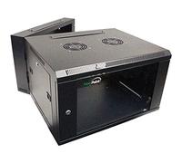 NavePoint 6U Wall-Mount Server Cabinet with Hinged Back - Black, Steel, 23.6” Deep, 6U Rack Enclosure with Locking Glass Door, Compatible with Server, Network Switch, Patch Panel