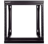 NavePoint 9U Open-Frame Server Rack for 19" IT Network Equipment & A/V Devices Free Standing or Wall Mount with 180 Degrees Gate Swing, Black