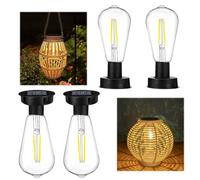 NAVESO 4-Pack Solar Replacement Bulbs - 7cm/2.7inch Waterproof LED Light for Outdoor Lanterns