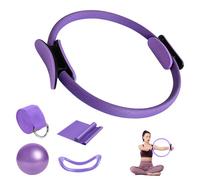 NAVESO 5 Piece Pilates Set, Pilates Ring Set with Yoga Ball 25 cm, Yoga Strap, Pilates Resistance Ring and Fitness Bands, Pilates Essentials Kit for Women, Pilates Accessories for Legs, Arms and