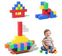 NAVESO 64PCS Magnetic Blocks for Kids, Montessori Magnetic Cubes,Mini Magnetics Building Blocks,Sensory & Montessori Toys,Learning Toys Preschool Educational Cubes for Kids Boys Girls