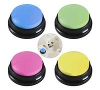 NAVESO Buzzers for Dogs, 4 Pcs Recordable Button for Dogs, Buzzers for Quizzes 30 Seconds Record, Dog Talking Buttons Recordable for Communication Dogs Speech Training Buttons Multicolour