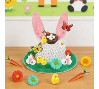 NAVESO Easter Bonnet Kit, Easter Hat Making Kit, Easter Bonnet Hat Decorations Kit, DIY Bonnet Hat Set with Grass,Egg Nests,Bunny,Bunny Ears,Chicks,Butterfly,Carrots,Flower for Easter Craft Decor