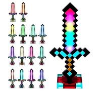 NAVESO Glowing Diamond Sword, 39 cm Light Up Sword Toy with 14 Adjustable Colour, Rechargeable Toy Weapon Battle Accessory, Gifts for Video Game Fans Kids Children'S Day Halloween Christmas