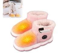 NAVESO Heated Slippers Women, USB Heated Shoes, 3 Temperature, Heated Slippers for Men and Women, Heated Shoes for Winter, Outdoor, Home, Office, Keep Warm (40~41), Pink