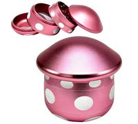 NAVESO Herb Grinder,2.48”Mushroom Shaped Pink Metal Grinder with Pollen Screen, 25 Grinding Teeth Metal Herbal Grinders,4 Layers Grinder for Weed,Dry Herbs & Spices