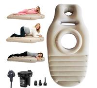 NAVESO Inflatable Pregnancy Pillow, Maternity Pillow Mattress with Hole, Pregnancy pillows for Sleeping with Inflator Pump, Comfortable Full Body Maternity Airbed Pregnant Yoga Mat