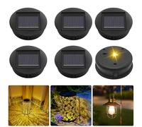 NAVESO Solar Lights Replacement Top, 6pcs Replacement Solar Panels for Garden Lights, Replacement Solar Light Units mit LED, Solar Light Replacement Top 8cm for Outdoor Hanging Lanterns