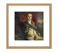 Navez Portrait Leonard Pierre Joseph Painting 8X8 Inch Square Wooden Framed Wall Art Print Picture with Mount Artery8 Light Oak One Size