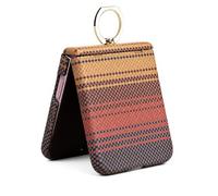 Naviang Case for Galaxy Z Flip 7 (2025), Compatible with MagSafe Foldable Phone Cover with Built-in Magnetic Ring, Ring Grip Stand and Check Pattern - ((Sunset Check))