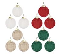 Navideños Rústicos | 7 x 7 x 8 cm Decoration Of The Hogar Rústico Bohemio, 12 Pieces Of Bolas With Textura De Canvas, Fiesta Guirnalda Corona Salón Dormitorio Cocina Pasillo Ventana Estante