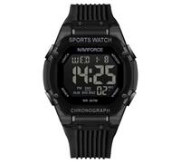 NAVIFORCE Digital Multi-Function Watch for Men,Fashion Waterproof Sports Women Watches and Mens,Colorful Silicone Band (Black)