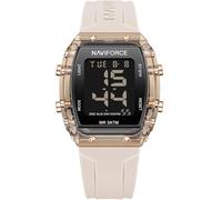 NAVIFORCE Digital Multi-Function Watch for Men,Fashion Waterproof Sports Women Watches and Mens,Colorful Silicone Band,Men's Gifts,Women's Gift, Rose Gold+Beige, fashion