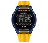 NAVIFORCE Digital Multi-Function Watch for Men,Fashion Waterproof Sports Women Watches and Mens,Colorful Silicone Band (Yellow)