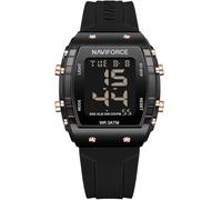 NAVIFORCE Digital Multi-Function Watch for Men,Fashion Waterproof Sports Women Watches and Mens,Colorful Silicone Band,Men's Gifts,Women's Gift, Black, fashion