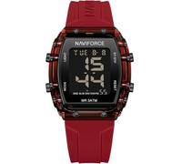 NAVIFORCE Digital Multi-Function Watch for Men,Fashion Waterproof Sports Women Watches and Mens,Colorful Silicone Band,Men's Gifts,Women's Gift, Red, fashion