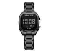 NAVIFORCE Digital Multi-Function Watch for Men,Fashion Waterproof Sports Women Watches and Mens, Stainless Steel Band,Men's Gifts, Women's Gift (Black)