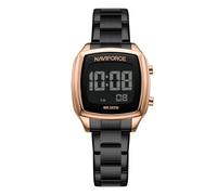 NAVIFORCE Digital Multi-Function Watch for Men,Fashion Waterproof Sports Women Watches and Mens, Stainless Steel Band,Men's Gifts, Women's Gift (Gold Black)