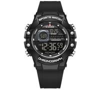 NAVIFORCE Digital Sports Watches for Men,Chronograph, 5ATM Waterproof,Rubber Strap Wrist Watch for Gift, Black + white + black, Sport