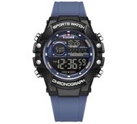 NAVIFORCE Digital Sports Watches for Men,Chronograph, 5ATM Waterproof,Rubber Strap Wrist Watch for Gift, Black + Blue + Blue, Sport