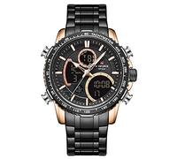 NAVIFORCE Digital Watch Men Luxury Stainless Steel Analog Quartz Waterproof Watches Fashion Business Chronograph Military Multifunctional Wristwatch