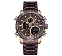 NAVIFORCE Digital Watch Men Luxury Stainless Steel Analog Quartz Waterproof Watches Fashion Business Chronograph Military Multifunctional Wristwatch