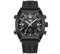 NAVIFORCE Fashion Business Mens Watches,Multifunctional Dual Display Waterproof Wristwatch,Gift Watch for Men, Black + White + Black, Men's Sports Watches