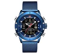NAVIFORCE Men‘s Digital Sports Watch Stainless Steel Quartz Waterproof Military Watches Chronograph Alarm Clock Wristwatch